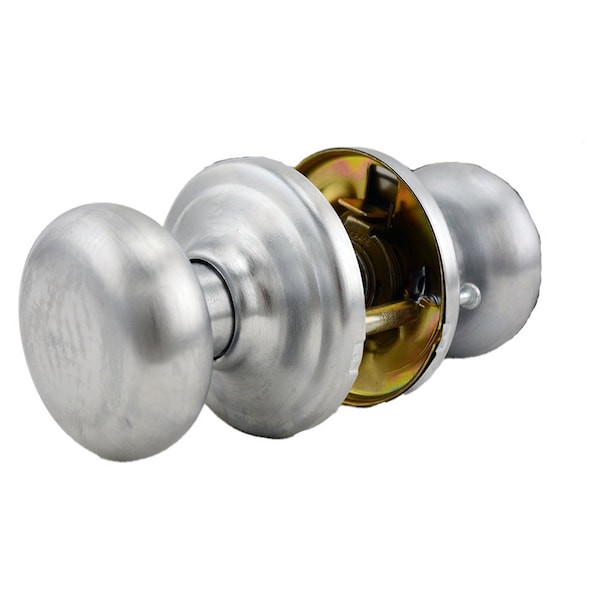 Hancock Knob Passage Door Lock with New Chassis with 6AL Latch and RCS Strike Satin Chrome Finish